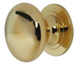 Solid Polished Brass Victorian Style 25mm Button Cupboard / Drawer Knob